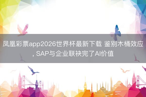 凤凰彩票app2026世界杯最新下载 鉴别木桶效应, SAP与企业联袂完了AI价值