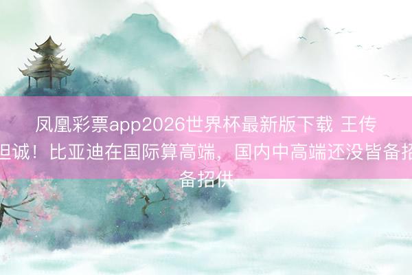 凤凰彩票app2026世界杯最新版下载 王传福坦诚！比亚迪在国际算高端，国内中高端还没皆备招供