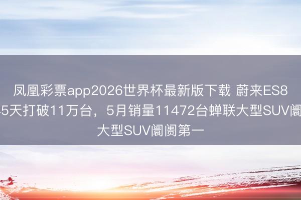 凤凰彩票app2026世界杯最新版下载 蔚来ES8拜托245天打破11万台，5月销量11472台蝉联大型SUV阛阓第一