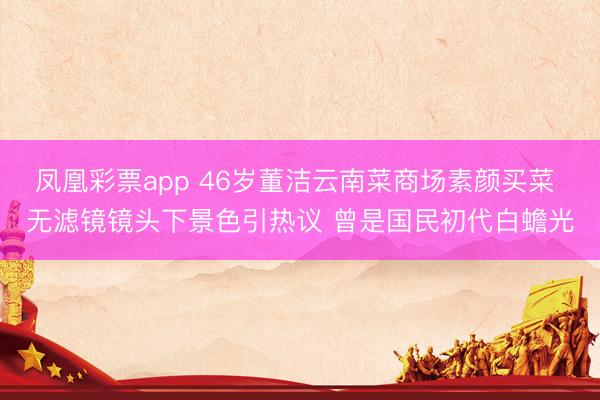 凤凰彩票app 46岁董洁云南菜商场素颜买菜 无滤镜镜头下景色引热议 曾是国民初代白蟾光
