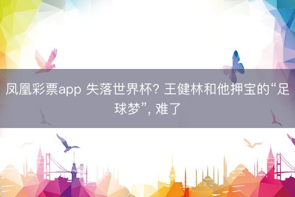 凤凰彩票app 失落世界杯? 王健林和他押宝的“足球梦”， 难了