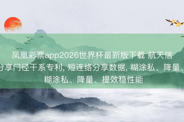 凤凰彩票app2026世界杯最新版下载 航天信息苦求数据分享门径干系专利， 短连络分享数据， 糊涂私、降量、提效稳性能
