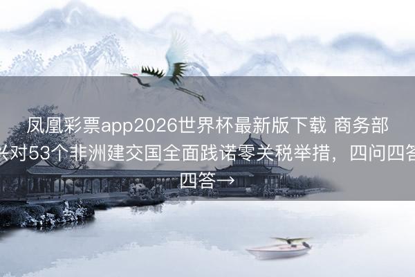 凤凰彩票app2026世界杯最新版下载 商务部复兴对53个非洲建交国全面践诺零关税举措,四问四答→